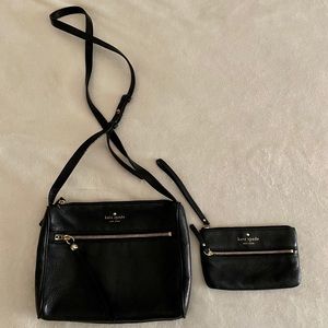 Black Kate Spade crossbody with coin purse